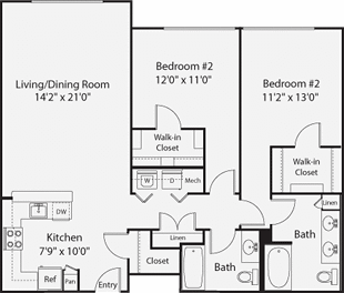 Salix Juanita Village_Kirkland WA_Floor Plan_Two Bedroom A Salix Juanita Village_Kirkland WA_Floor Plan_Two Bedroom A
